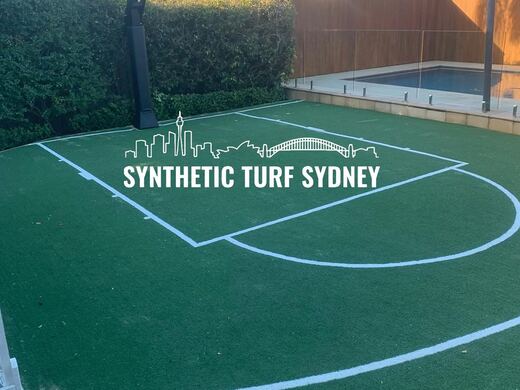 Synthetic turf basketball court installation