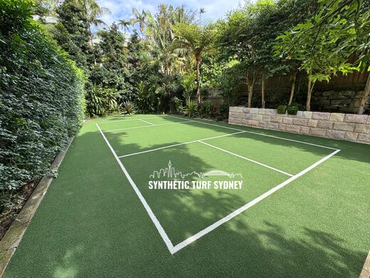 Residential pickleball court, laid in STS Commercial synthetic turf