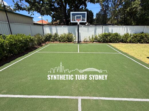 Pickleball combined with basketball, laid in STS Commercial synthetic turf