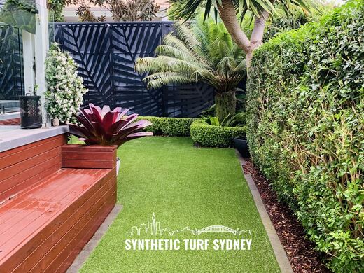 Side of house, laid in Hyde Park 40mm synthetic turf