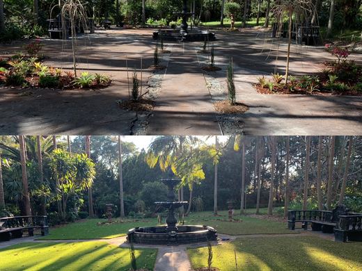 Before and after a synthetic turf installation