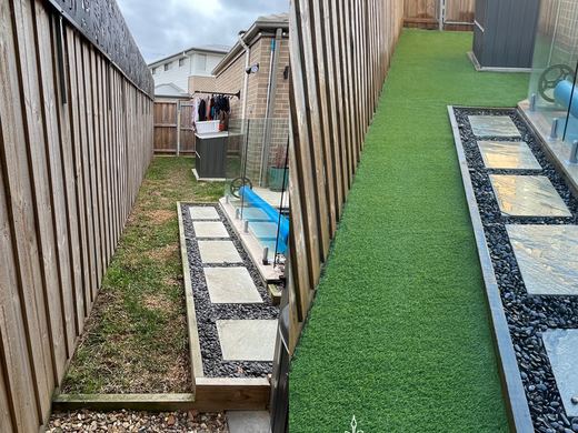 Before and after a synthetic turf installation