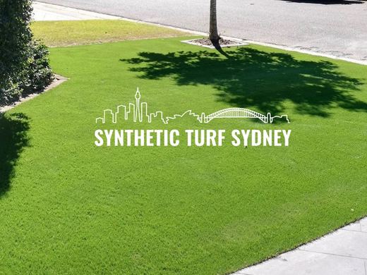 Synthetic lawn installed in a residential backyard