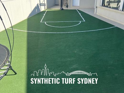 Synthetic turf basketball court installation