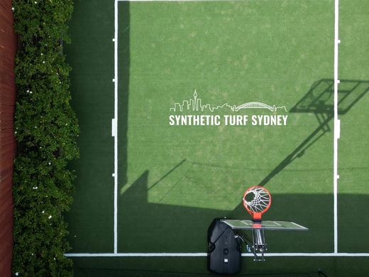 Synthetic turf basketball court installation