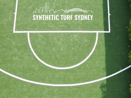 Synthetic turf basketball court installation