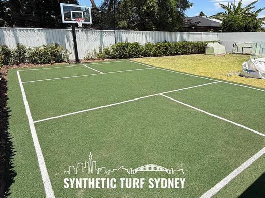 Synthetic turf tennis and pickleball court installation