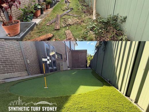 Synthetic putting green installation