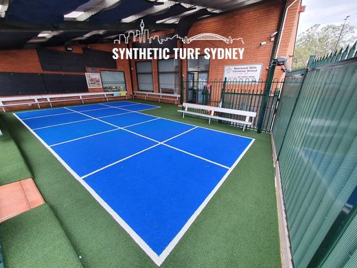 Synthetic turf tennis and pickleball court installation